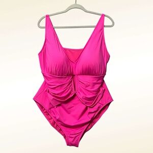Bleu Rod Beattie Womens One Piece Swimsuit NWT Size 22W Fuschia Pink Beach